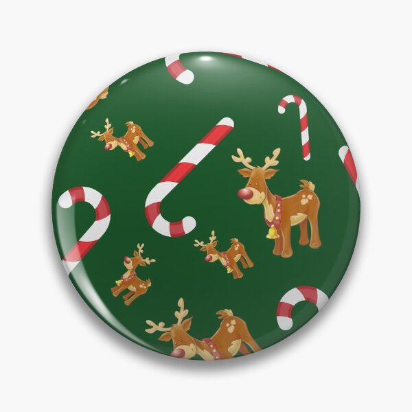 Item preview, Cute Christmas Rudolph Candy Cane Pattern Green designed and sold by NaughtyCat.