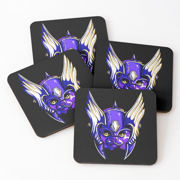Item preview, Valhalla Cat Feline Kitten Veteran with Deep Purples and gold Armour  designed and sold by aventi24.