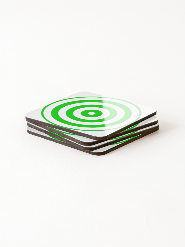 Thumbnail 4 of 5, Coasters (Set of 4), Geometric Pattern: Rondel: White Green designed and sold by redwolfoz.
