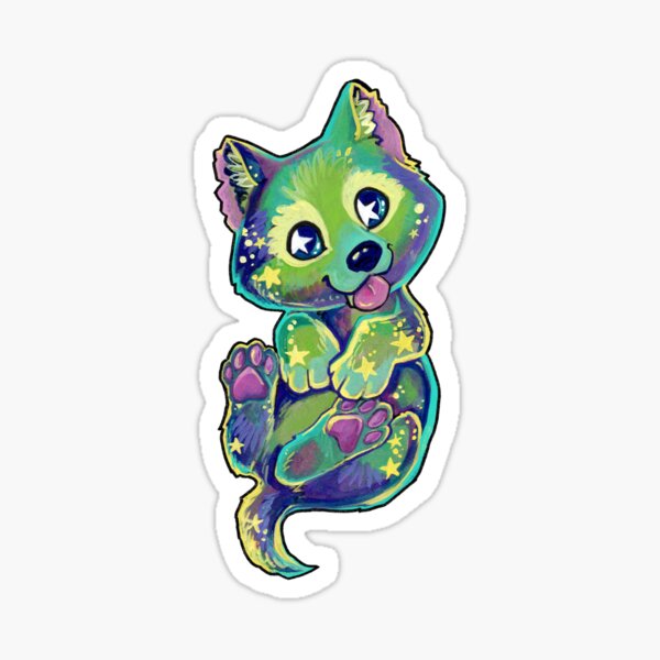 Wolf Sticker, Galaxy Sticker, Animal Sticker, Laptop Stickers