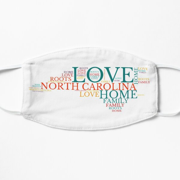 North Carolina Home, Love, Roots and Family Map Flat Mask