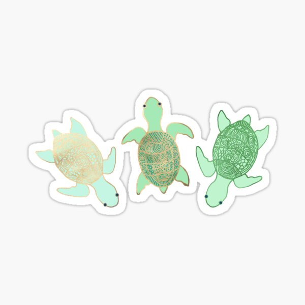 Gilded Jade & Mint Turtles Sticker