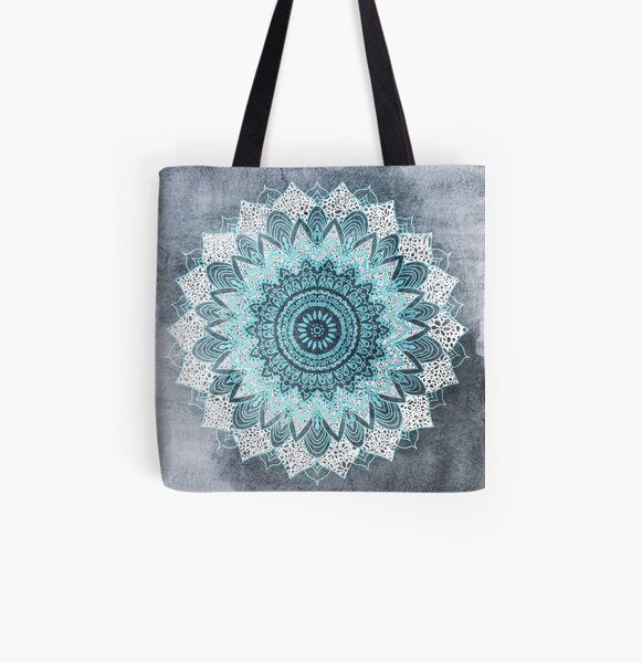 BOHOCHIC MANDALA IN BLUE All Over Print Tote Bag