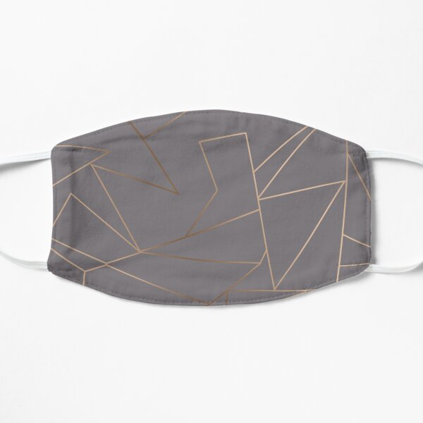 Elegant rose gold geometric pattern Flat Mask