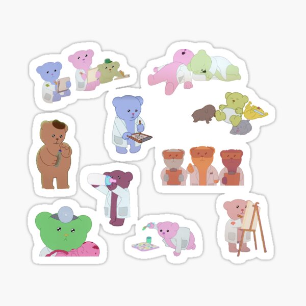 Artikel-Vorschau von Dunkins Teddy Sticker Pack - Das Mitternachtsevangelium, designt und verkauft von Sweet-Toffeedog.