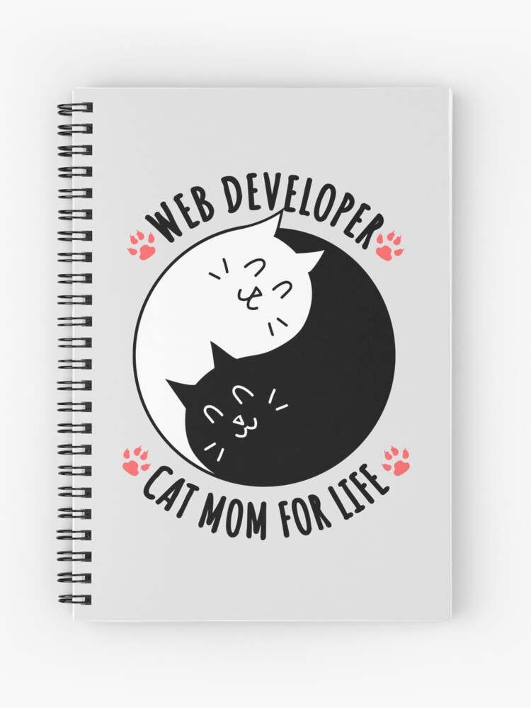 Thumbnail 1 of 3, Journal, Web Developer Cat Mom For Life Quote designed and sold by rukia020290.