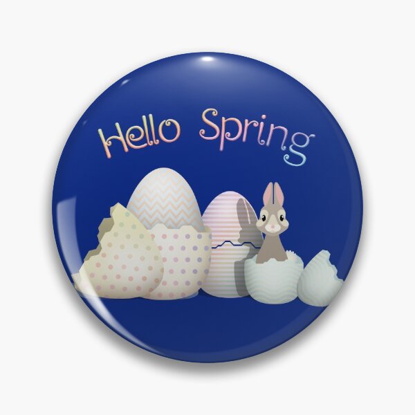 Item preview, Hello Spring - colorful kawaii bunny & easter eggs with typography designed and sold by talgursmusthave.