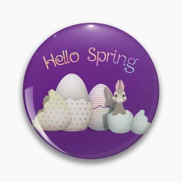 Item preview, Hello Spring - colorful kawaii bunny & easter eggs with typography designed and sold by talgursmusthave.