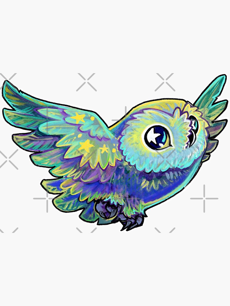 galaxy owl sticker by artofbianca redbubble