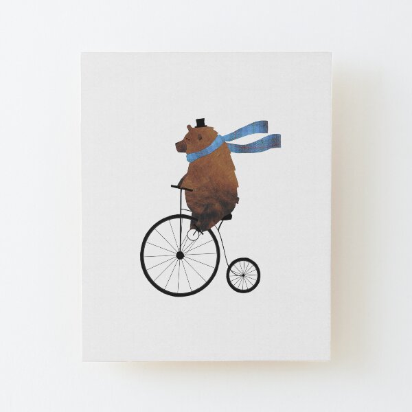 MOUSE CUTE DRESSED ANIMAL BIKE BICYCLE FLOWERS DICTIONARY STYLE ART PRINT POSTER
