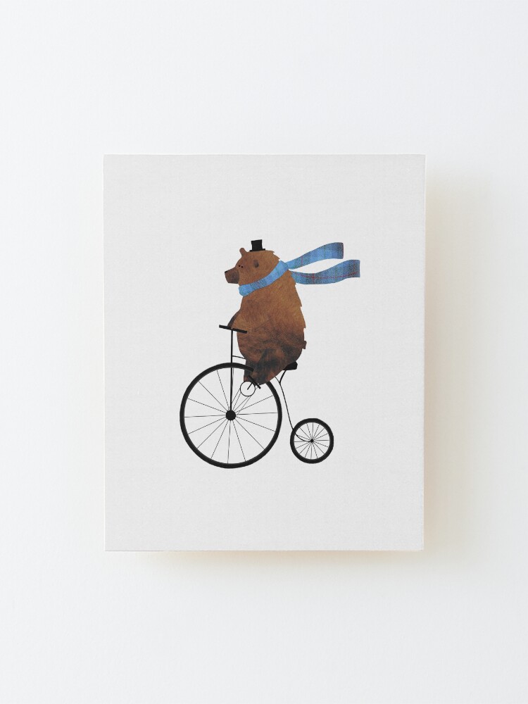 Alternate view of Cheltenham the Bear: Penny farthing fun Mounted Print