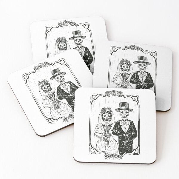 Item preview, Skull Cute Skeleton Wedding Couple Día de Muertos designed and sold by ClassicalHollow.