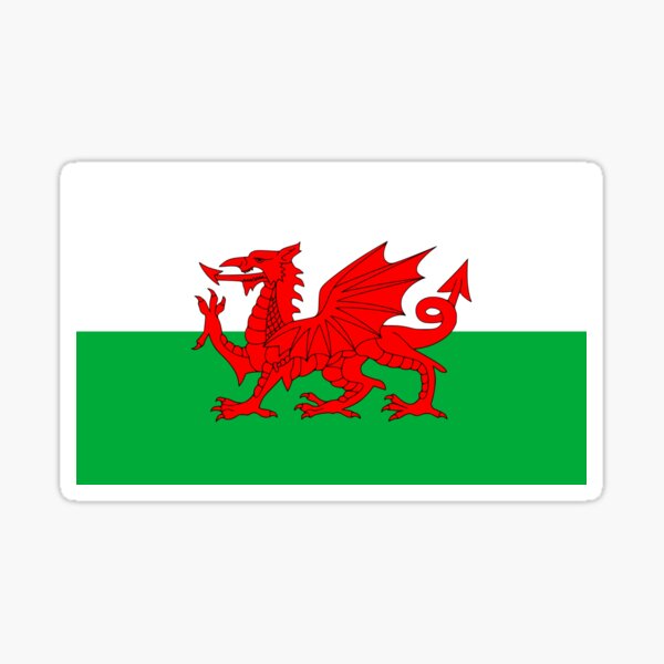 Welsh Flag, Baner Cymru, Y Ddraig Goch, Welsh Dragon Sticker