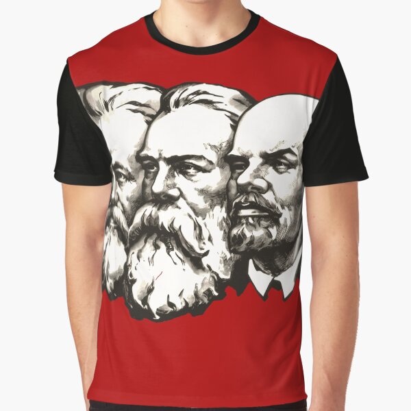 Vista previa del artículo con la obra «Marx, Engels y Lenin», diseñado y vendido por Beltschazar.