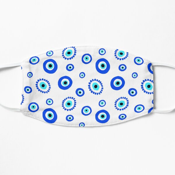 Evil Eye Symbol Blue White Good Luck Pattern Mask
