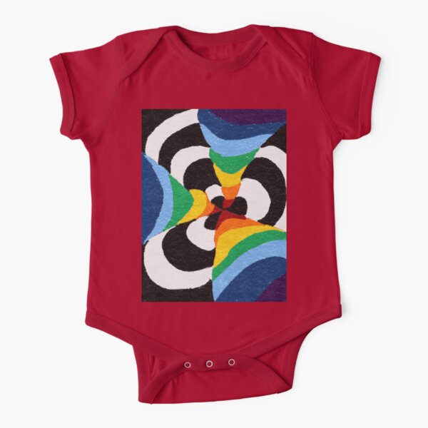 One Piece Yellow Blue Red Green Black Red Orange Yellow Green Blue Indigo Purple Violet Short Sleeve