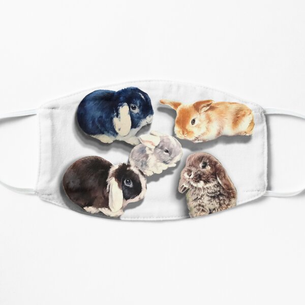 Cute bunny paintings with humour Mask