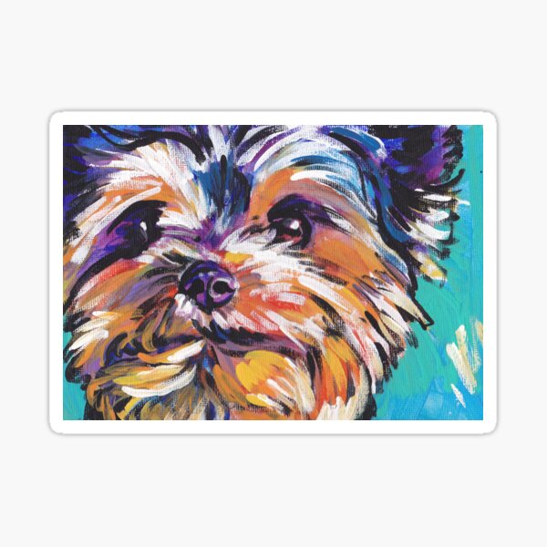 Item preview, Yorkie Yorkshire Terrier Bright colorful pop dog art designed and sold by bentnotbroken11.