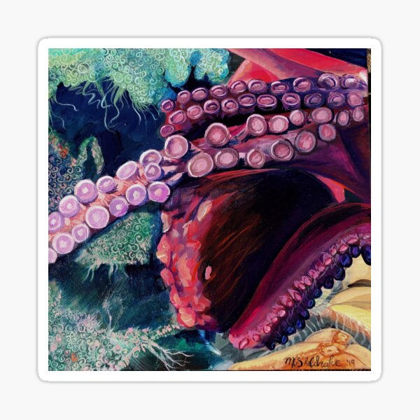 Pink Octopus Sticker