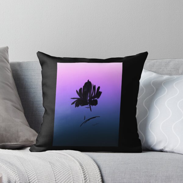 Item preview, Stunning illustration of a cool hairstyle in black with pink to blue background designed and sold by PetaJaneDesigns.