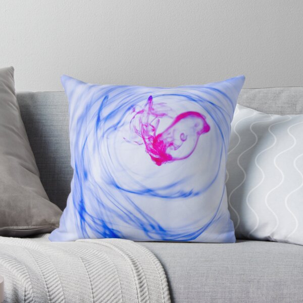 Pink Ink Bird Throw Pillow