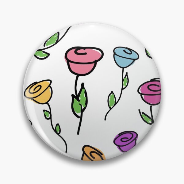 Item preview, Colorful Whimsical roses spring flower doodles  designed and sold by TheDoodleFairy.