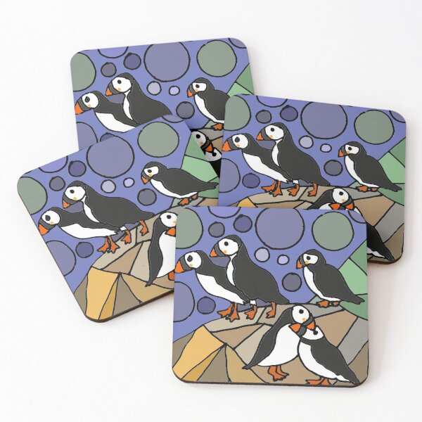 Item preview, Cute Cool Puffin Birds on Rocks Art designed and sold by Nature's Fancy.