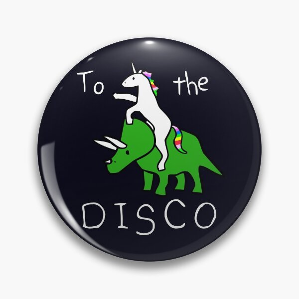 Item preview, To The Disco (white text) Unicorn Riding Triceratops designed and sold by jezkemp.