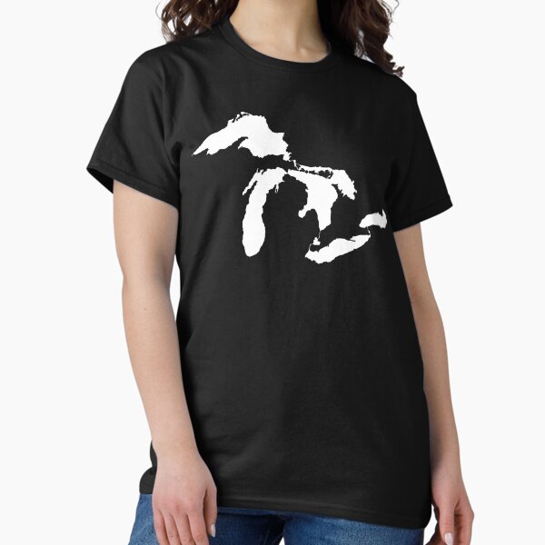 Vista previa del artículo con la obra «Contorno de los Grandes Lagos - Blanco», diseñado y vendido por TaoJones42.