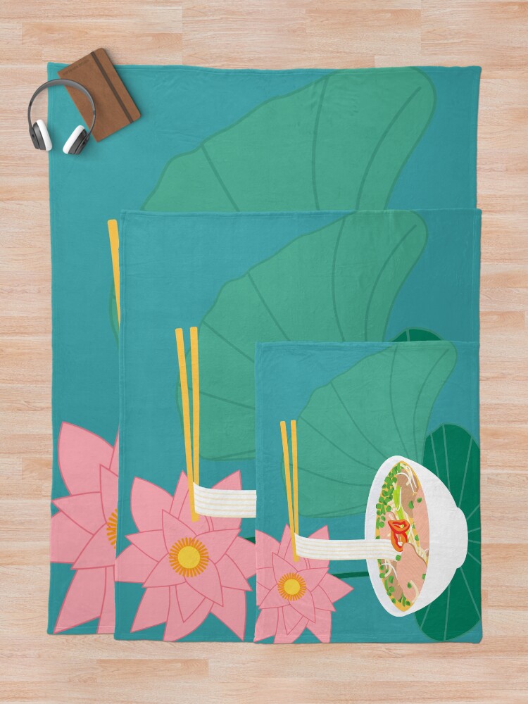 "Traditional Vietnamese Pho" Throw Blanket by Lulupainting Redbubble