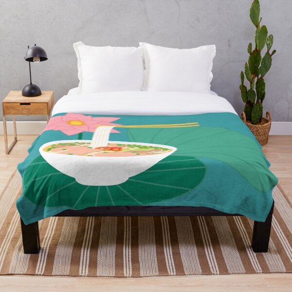 "Traditional Vietnamese Pho" Throw Blanket by Lulupainting Redbubble