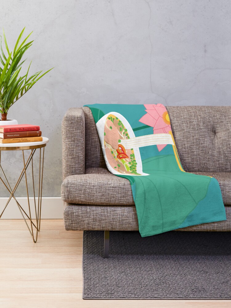 "Traditional Vietnamese Pho" Throw Blanket by Lulupainting Redbubble