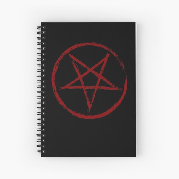 Red Worn Pentagram Spiral Notebook