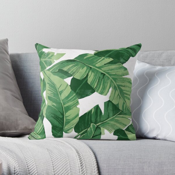 Tropical banana leaves II Throw Pillow