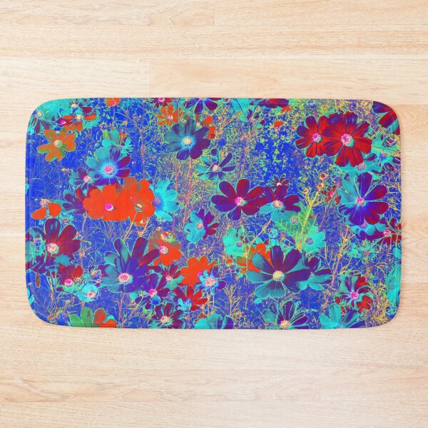 Item preview, Cosmos Flowers Garden Blue Red designed and sold by Tsveti Dinkova.