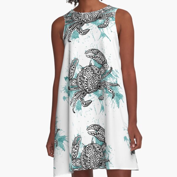Crab Splash A-Line Dress