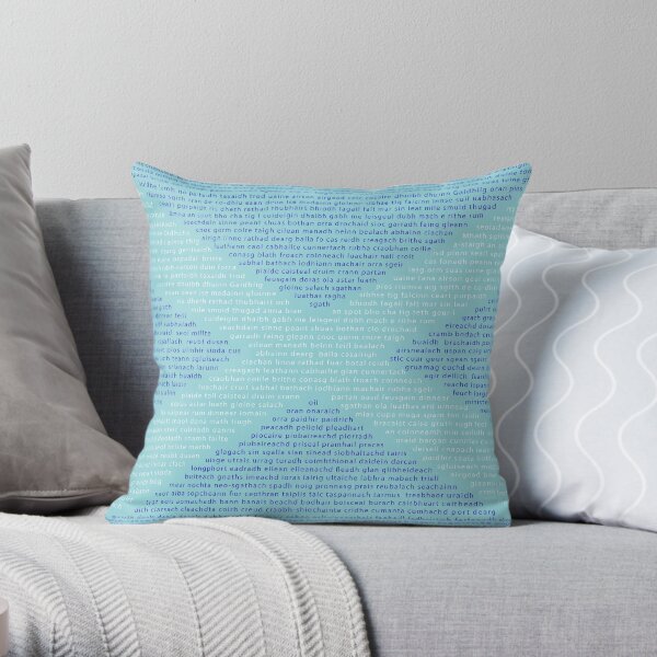 Gaelic Words in a Saltire Throw Pillow