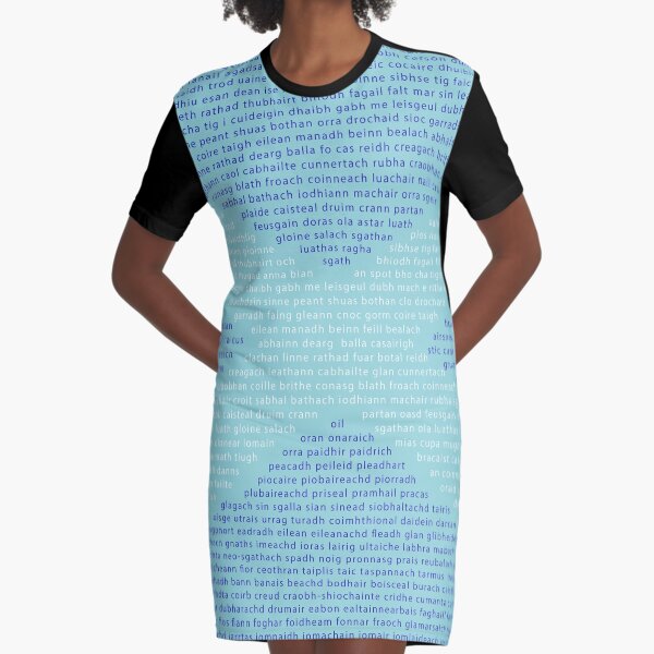 Gaelic Words in a Saltire Graphic T-Shirt Dress