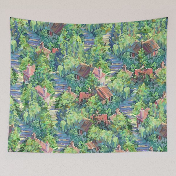 Item preview, French Village Painting Pattern designed and sold by L Diane Johnson.