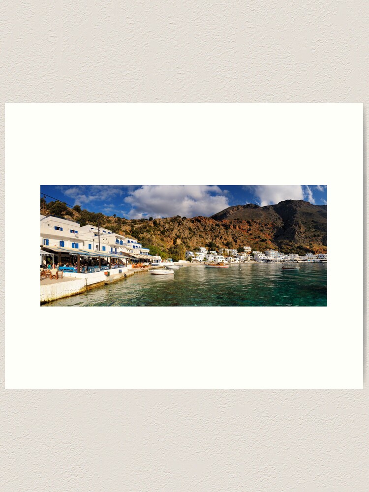 Thumbnail 1 of 3, Art Print, Loutró Harbour, Crete designed and sold by sjbowen.