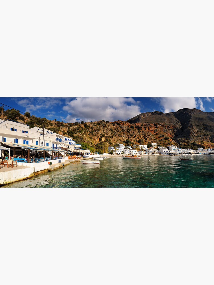 Thumbnail 3 of 3, Art Print, Loutró Harbour, Crete designed and sold by sjbowen.