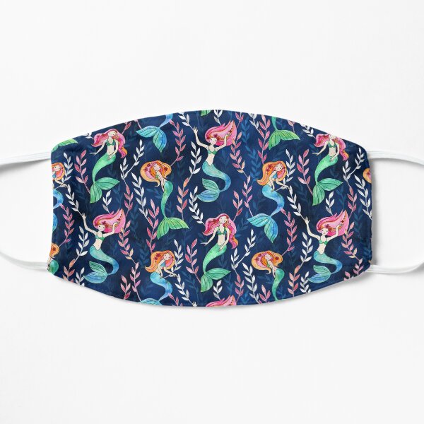Merry Mermaids in Watercolor Flat Mask