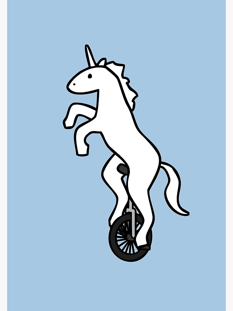 "Unicorn on a Unicycle" Art Print by jezkemp Redbubble