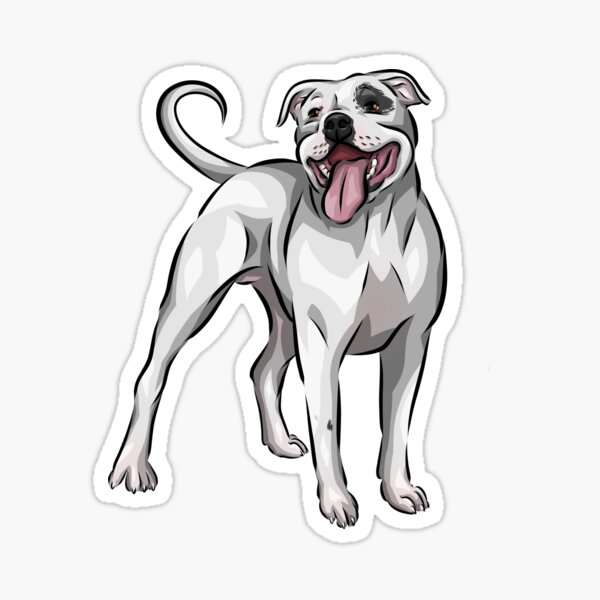 Item preview, Handsome Staffy | White Staffordshire Bull Terrier | Cute Dog Art designed and sold by shirinsart.