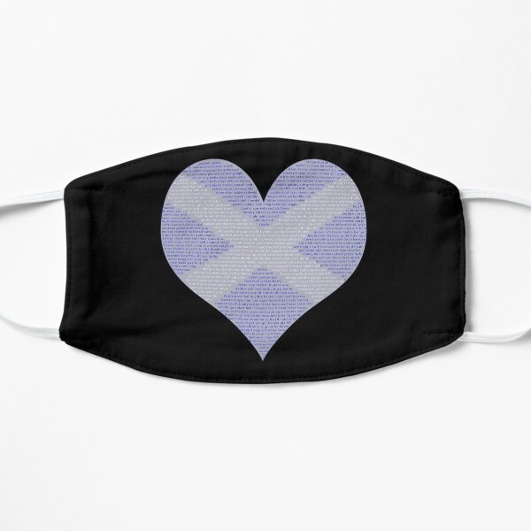 Scots Words in a Saltire in a Heart Flat Mask