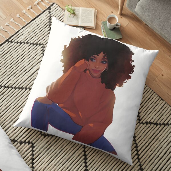 PRETTY BLACK GIRL 1 Floor Pillow