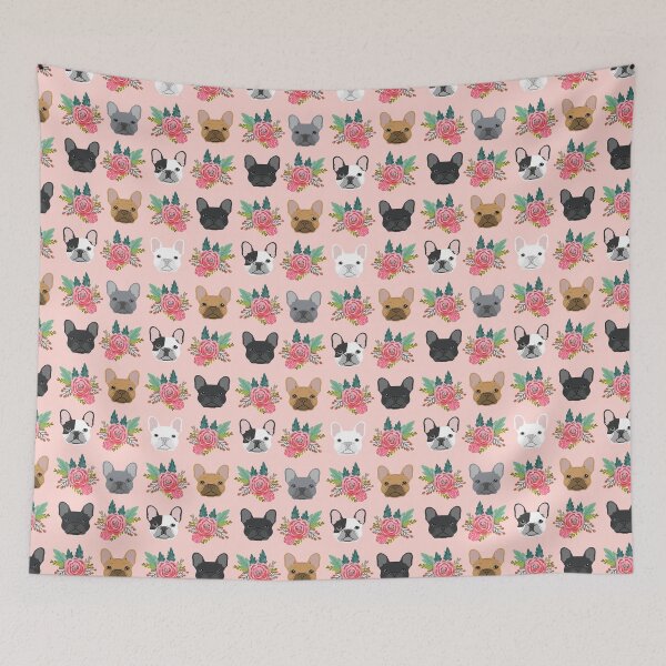 Item preview, French Bulldog faces pattern pink cute dogs designed and sold by PetFriendly.