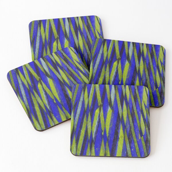 Item preview, Graphisme quadrillage vert et bleu  designed and sold by Carré Comme Orange.