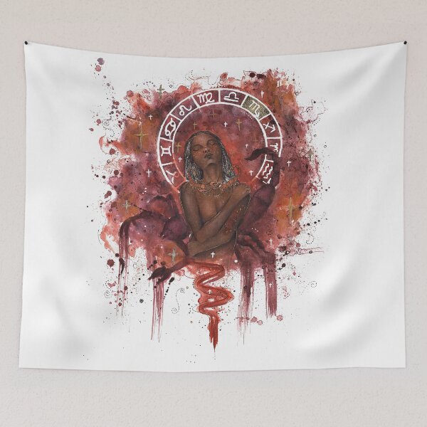 Item preview, Scorpio zodiac sign (white design) designed and sold by KeraBrownArt.