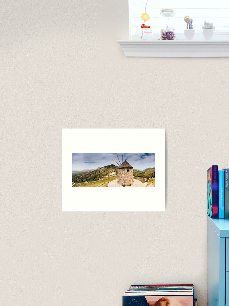 Thumbnail 2 of 3, Art Print, Windmill Viewpoint, Náxos designed and sold by sjbowen.